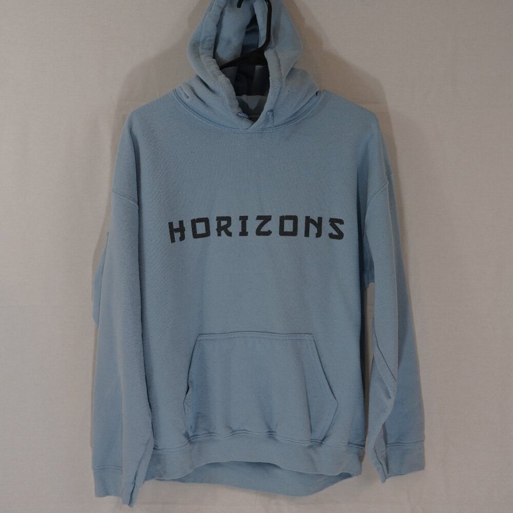Light Blue Horizons Graphic Hoodie Size L